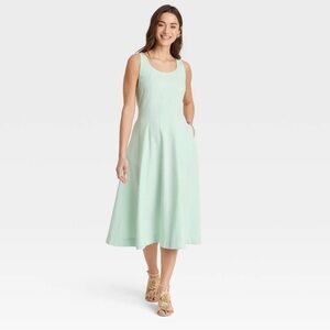 A New Day Light Green Sleeveless Midi Dress.